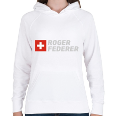 PRINTFASHION Roger Federer - Női kapucnis pulóver - Fehér