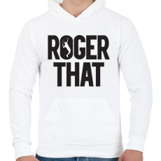 PRINTFASHION Roger That? - Férfi kapucnis pulóver - Fehér