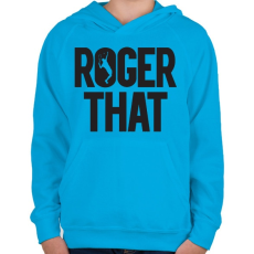 PRINTFASHION Roger That? - Gyerek kapucnis pulóver - Azúrkék