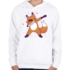 PRINTFASHION Róka dab - Gyerek kapucnis pulóver - Fehér gyerek pulóver, kardigán