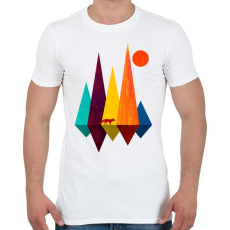 PRINTFASHION Róka és hegyek - Férfi póló - Fehér