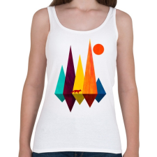 PRINTFASHION Róka és hegyek - Női atléta - Fehér női trikó