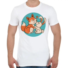PRINTFASHION Róka és nyuszi - Férfi póló - Fehér