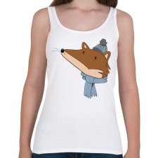 PRINTFASHION Róka fej - Női atléta - Fehér női trikó