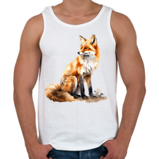 PRINTFASHION róka - Férfi atléta - Fehér atléta, trikó