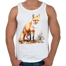 PRINTFASHION róka - Férfi atléta - Fehér