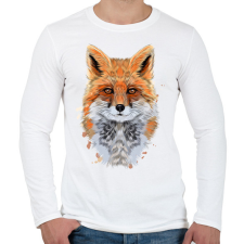 PRINTFASHION róka - Férfi hosszú ujjú póló - Fehér férfi póló