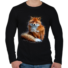 PRINTFASHION róka - Férfi hosszú ujjú póló - Fekete férfi póló