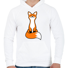 PRINTFASHION Róka - Férfi kapucnis pulóver - Fehér