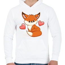 PRINTFASHION Róka  - Férfi kapucnis pulóver - Fehér