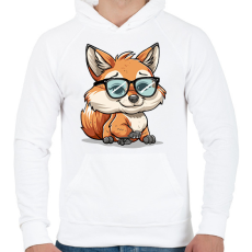 PRINTFASHION Róka  - Férfi kapucnis pulóver - Fehér