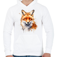 PRINTFASHION róka - Férfi kapucnis pulóver - Fehér