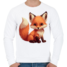 PRINTFASHION róka - Férfi pulóver - Fehér férfi pulóver, kardigán