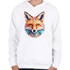 PRINTFASHION Róka  - Gyerek kapucnis pulóver - Fehér