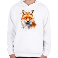 PRINTFASHION róka - Gyerek kapucnis pulóver - Fehér gyerek pulóver, kardigán