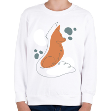 PRINTFASHION Róka - Gyerek pulóver - Fehér gyerek pulóver, kardigán