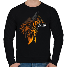 PRINTFASHION Róka minta - Férfi pulóver - Fekete