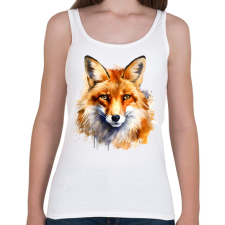 PRINTFASHION róka - Női atléta - Fehér női trikó