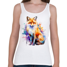 PRINTFASHION róka - Női atléta - Fehér női trikó