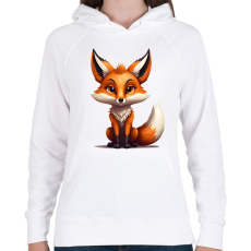 PRINTFASHION róka - Női kapucnis pulóver - Fehér