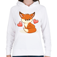 PRINTFASHION Róka  - Női kapucnis pulóver - Fehér női pulóver, kardigán