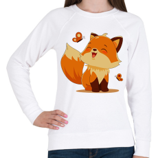 PRINTFASHION Róka  - Női pulóver - Fehér