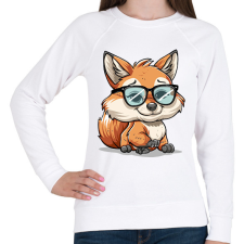 PRINTFASHION Róka - Női pulóver - Fehér női pulóver, kardigán