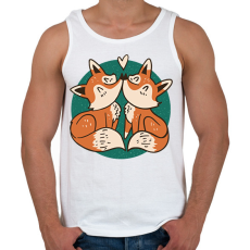 PRINTFASHION Róka pár - Férfi atléta - Fehér