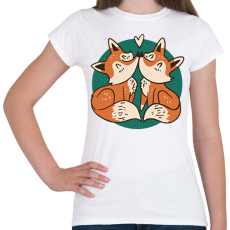 PRINTFASHION Róka pár - Női póló - Fehér