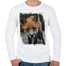 PRINTFASHION Róka portré - Férfi hosszú ujjú póló - Fehér férfi póló