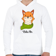 PRINTFASHION Róka úr - Férfi kapucnis pulóver - Fehér