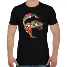 PRINTFASHION Róka virágokból - Férfi póló - Fekete férfi póló