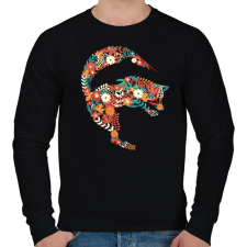 PRINTFASHION Róka virágokból - Férfi pulóver - Fekete férfi pulóver, kardigán