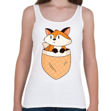 PRINTFASHION Róka zsebminta - Női atléta - Fehér női trikó