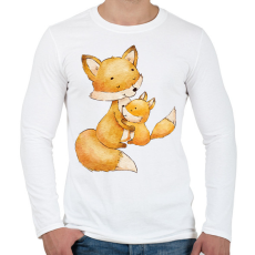 PRINTFASHION rókák - Férfi hosszú ujjú póló - Fehér