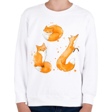 PRINTFASHION rókák - Gyerek pulóver - Fehér