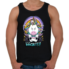 PRINTFASHION Rokker unikornis - Férfi atléta - Fekete