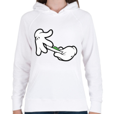 PRINTFASHION Roll it - Női kapucnis pulóver - Fehér női pulóver, kardigán