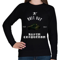 PRINTFASHION ROLLE OUT Super Conqeror - Női pulóver - Fekete