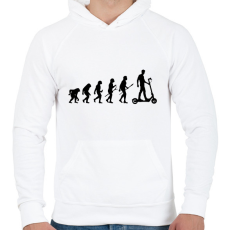 PRINTFASHION Roller evolúció - Férfi kapucnis pulóver - Fehér