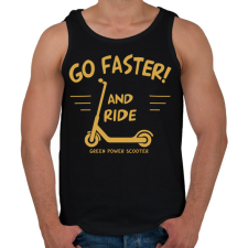 PRINTFASHION Roller - Go faster - Férfi atléta - Fekete atléta, trikó