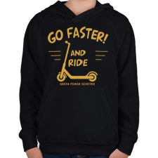 PRINTFASHION Roller - Go faster - Gyerek kapucnis pulóver - Fekete gyerek pulóver, kardigán