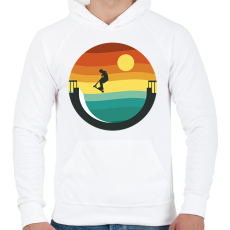 PRINTFASHION Rolleres - Férfi kapucnis pulóver - Fehér
