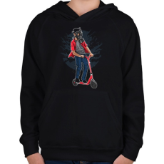 PRINTFASHION Rolleres gázmaszkban - Gyerek kapucnis pulóver - Fekete