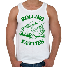 PRINTFASHION Rolling Fatties - Férfi atléta - Fehér