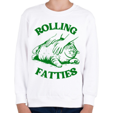 PRINTFASHION Rolling Fatties - Gyerek pulóver - Fehér