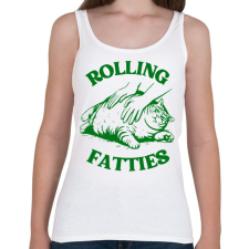 PRINTFASHION Rolling Fatties - Női atléta - Fehér női trikó