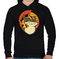 PRINTFASHION Római macska - Férfi kapucnis pulóver - Fekete