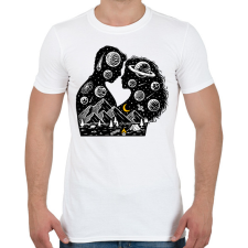 PRINTFASHION Romantikus univerzum - Férfi póló - Fehér férfi póló