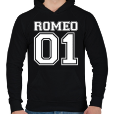 PRINTFASHION Romeo 01 - Férfi kapucnis pulóver - Fekete
